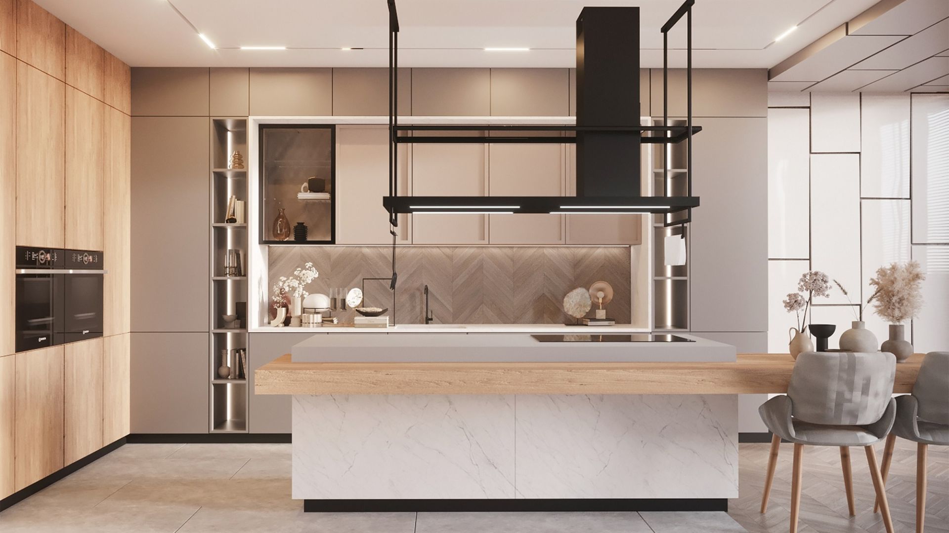 Hota insula Metropolis Premium Glass Black Matt - Negru Mat - Vizualizare 3